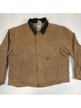 Carhartt Men XL J164 CML Camel Brown Sandstone Detroit Jacket Sherpa Lined Work